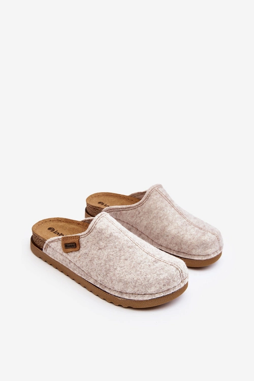 Damskie Obuwie Domowe Kapcie Inblu DJ000010 Jasnobeżowe