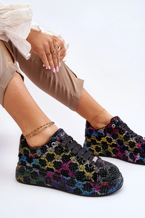 Damskie Buty Sportowe Z Dżetami GOE LL2N4010 Czarne