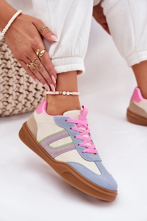 Sneakersy Damskie Z Eko Zamszu Multikolor Satylies