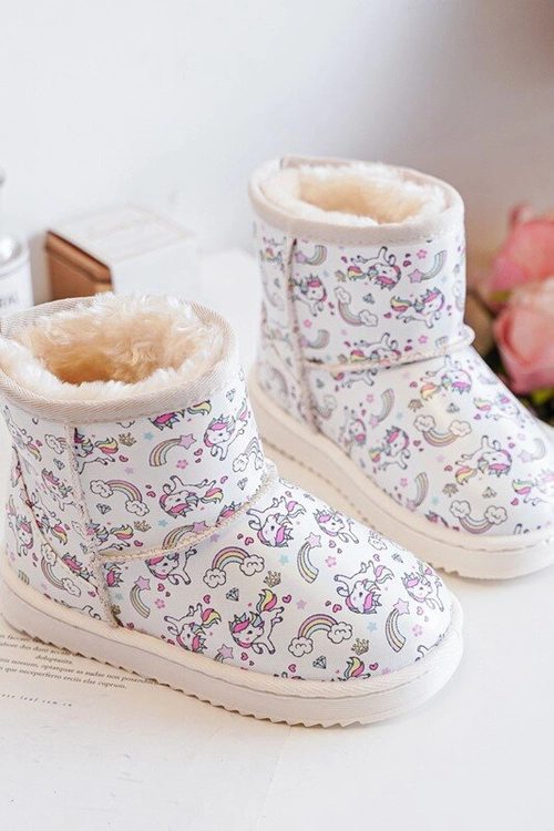 Botki Śniegowce Dziecięce Wzorzyste Beżowe Elenet