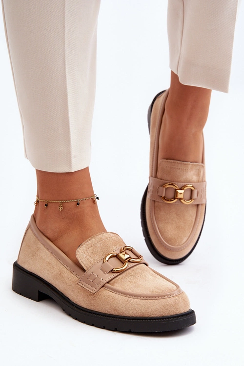 Klasyczne Mokasyny Damskie Beżowe Fiviana