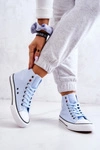 Damskie Wysokie Trampki Big Star JJ274209 Niebieskie