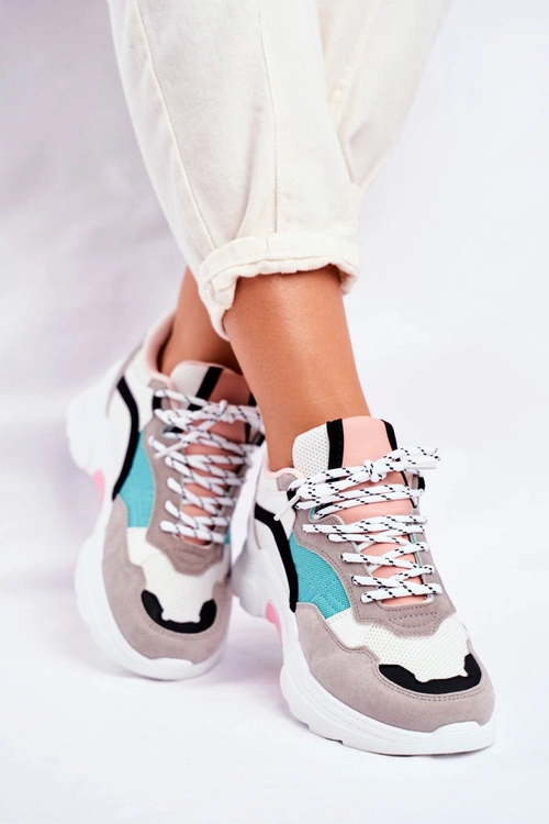 Sportowe Damskie Buty Sneakersy Biało Zielone Mindanao