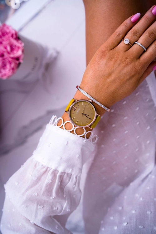 Damski Zegarek Ernest Żółty Claire