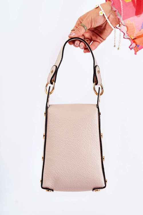 Mała Damska Torebka Z Ozdobą Beżowa Ellies