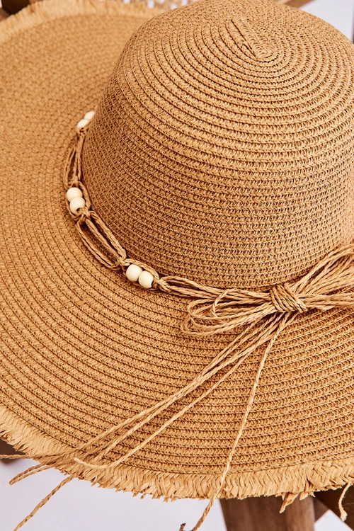 Damski Modny Kapelusz Z Ozdobną Kokardą Beżowy