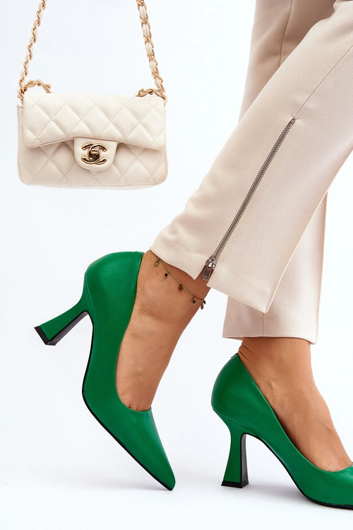 Klasyczne Szpilki W Szpic Zielone Delimena