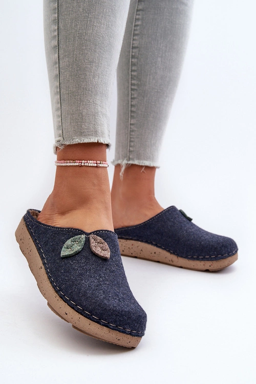Kapcie Damskie Filcowe Inblu ED000013 Granatowe