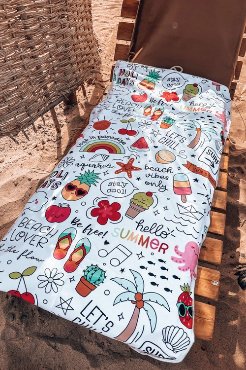 Plecak Torba Ręcznik 3w1 Kolorowy Print Biały