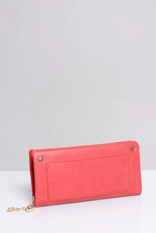 Duży Damski Czerwony Portfel z Kieszonką