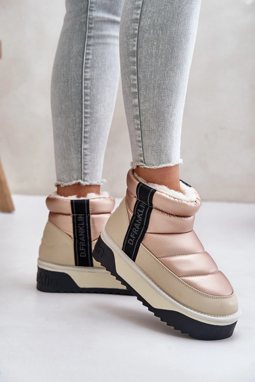 Niskie Śniegowce Na Grubej Podeszwie D.Franklin DFSH371010 Beżowe
