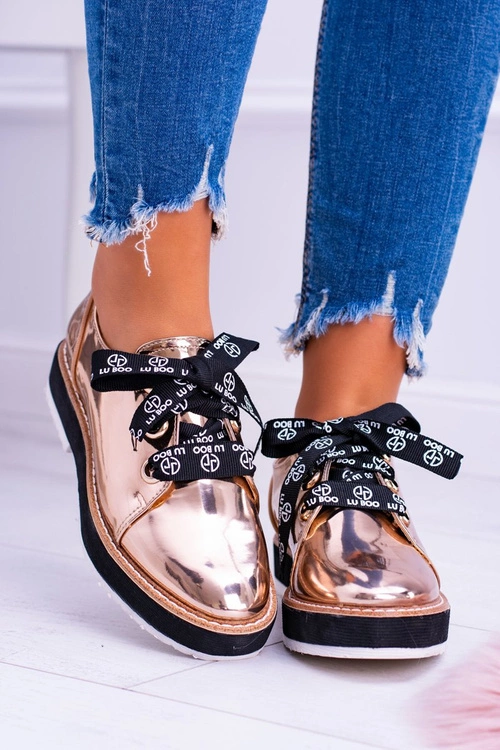 Lu Boo Damskie Półbuty Złoty Róż Moonlight