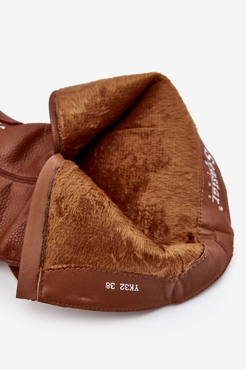 Kozaki Z Cholewką Do Połowy Łydki Brązowe Lizames