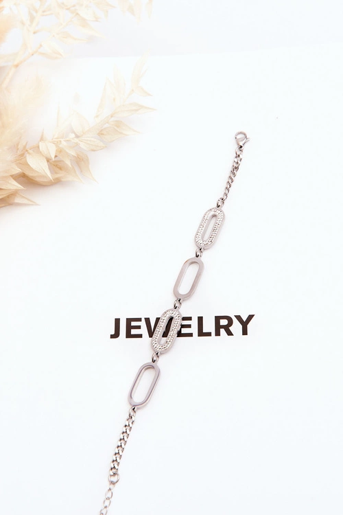 Bransoletka Z Owalnymi Zawieszkami Srebrna