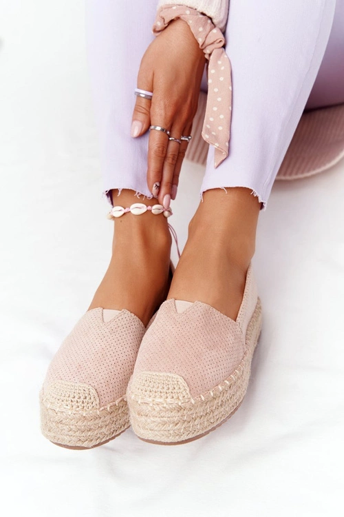 Espadryle Na Słomkowej Platformie Beżowe Highway