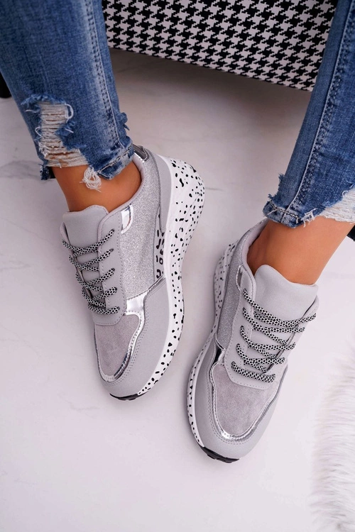 Sportowe Damskie Buty Gruba Podeszwa Szare Nokien