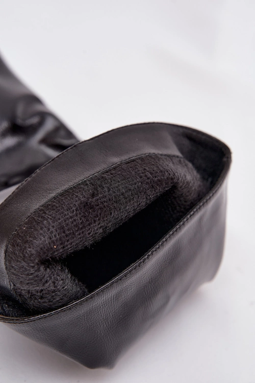 Lakierowane Kozaki Damskie Na Niskim Obcasie Czarne Mireva