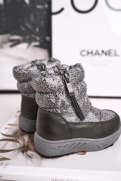 Dziecięce Śniegowce Ocieplane Wełną Szare Cruella