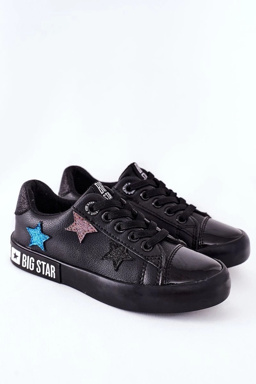 Dziecięce Skórzane Trampki BIG STAR II374031 Czarne