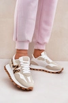 Sneakersy Buty Sportowe Damskie Panterka Beżowe Kalelia