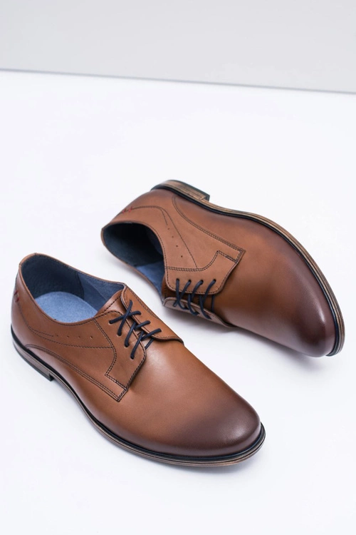 Nikopol Brązowe Skórzane Męskie Półbuty James