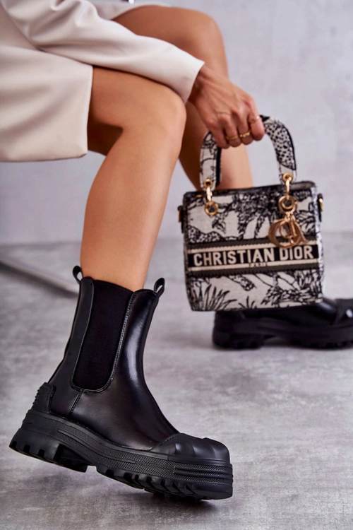 Klasyczne Wysokie Workery Botki Czarne Bassti