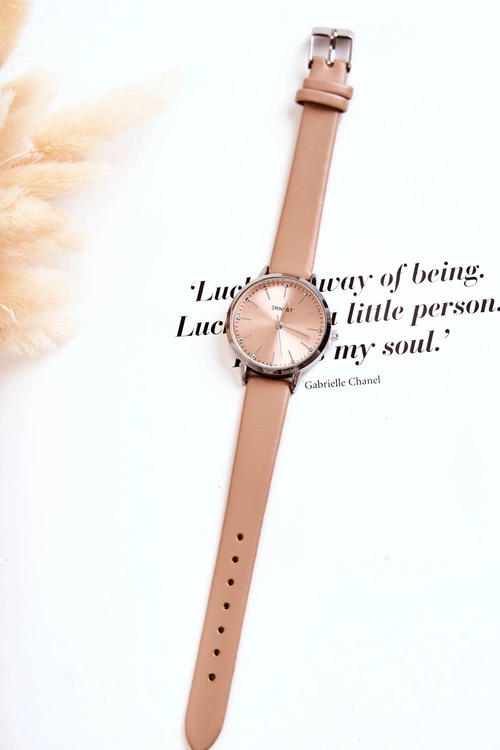 Damski Zegarek Analogowy Bez Niklu Ernest Beżowy