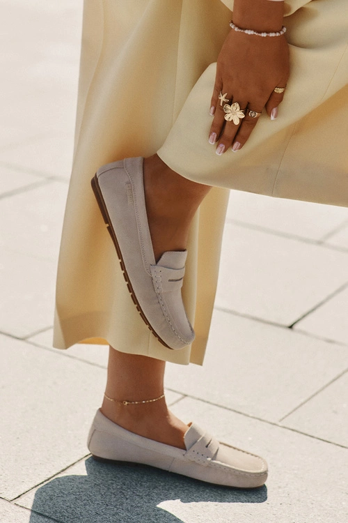 Zamszowe Mokasyny Damskie Big Star RR274947 Beżowe