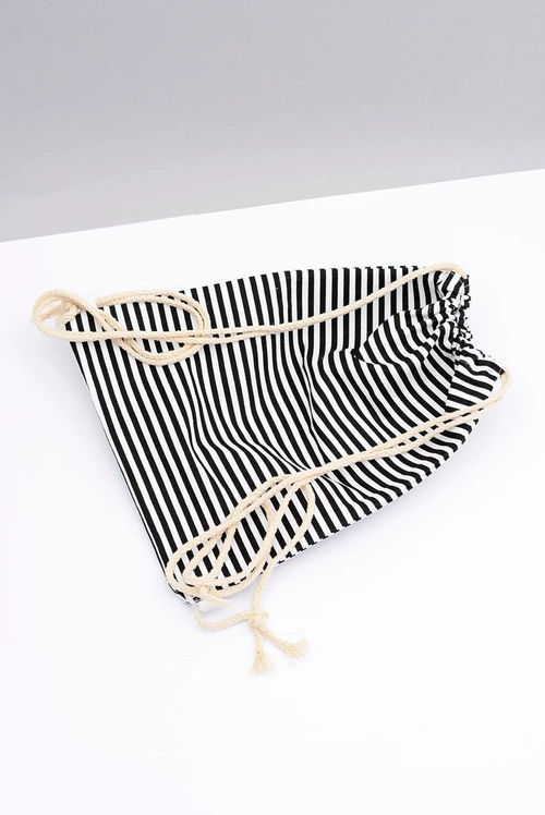 Damska Marynarska Torebka Czarny Worek Plażowy