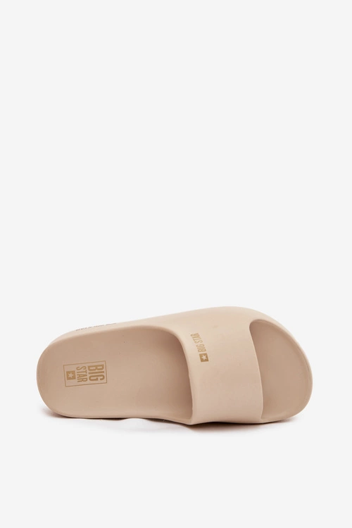 Klapki Damskie Piankowe Na Masywnej Platformie Big Star SS274722 Beżowe