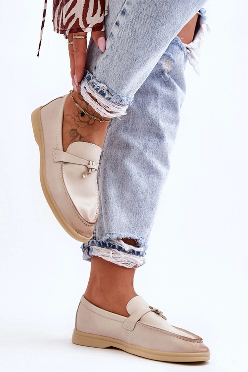 Klasyczne Mokasyny Damskie Beżowe Cortez