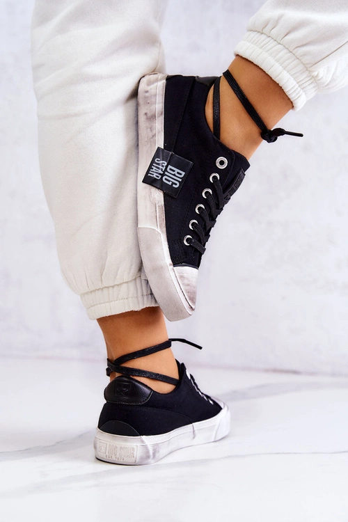 Damskie Tenisówki Trampki BIG STAR JJ274354 Czarno-Białe