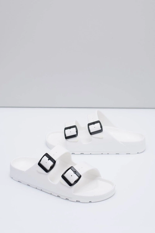 Męskie Białe Ogrodowe Lekkie Klapki