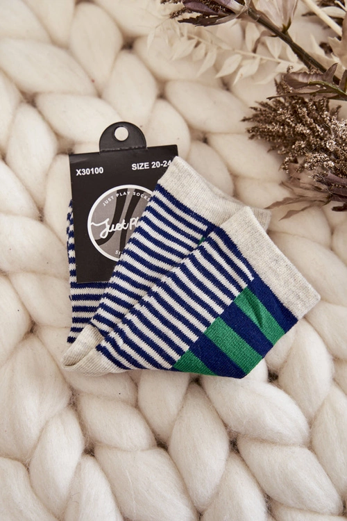 Dziecięce Klasyczne Skarpety W Pasy I Paseczki Zielone