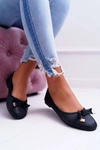 Baleriny Damskie Eleganckie Czarne LaDonna