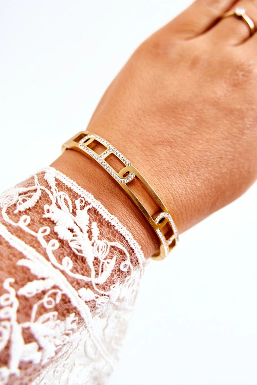 Damska Bransoletka Na Zatrzask Z Ozdobnym Wzorem Złota