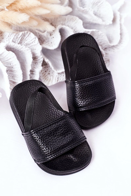 Dziecięce Gumowe Klapki Czarne Swimmer