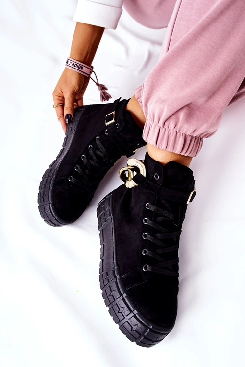 Wysokie Trampki Na Platformie Czarne Evenia