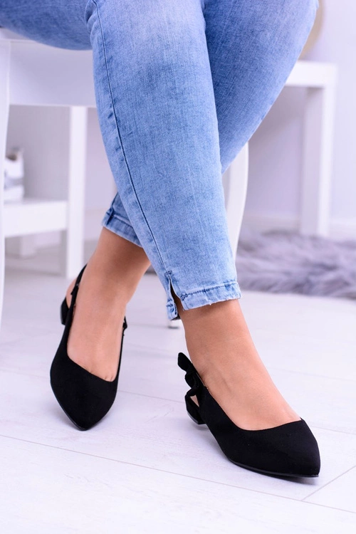 Damskie Czarne Baleriny w Szpic Howla