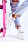 Damskie Wiązane Buty Sportowe Sneakersy Biało-Niebieskie Manila