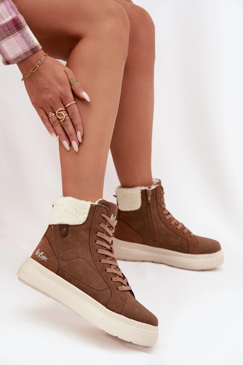 Buty Zimowe Damskie Z Kożuszkiem Lee Cooper LCJ-25-01-3735 Brązowe