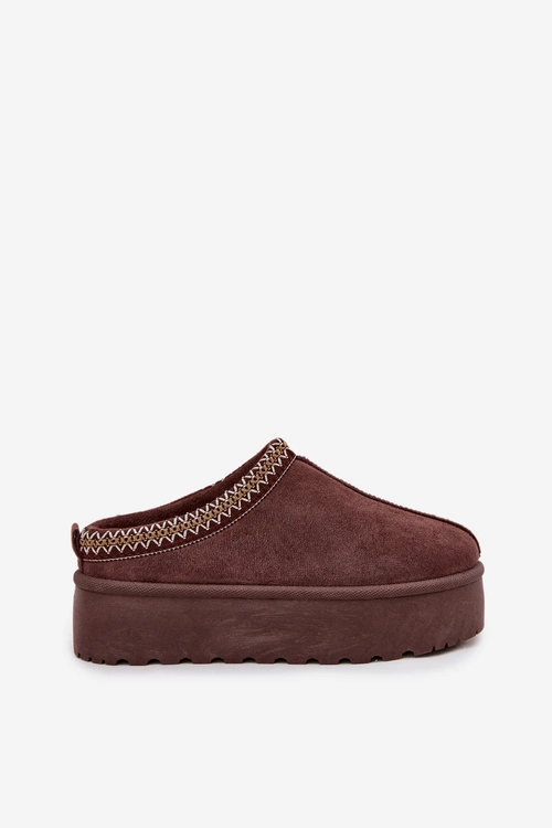 Śniegowce Damskie Z Ozdobnym Haftem Czekoladowe Jenira