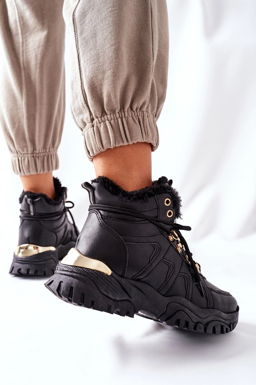 Damskie Ocieplane Trapery Czarne Hareshaw