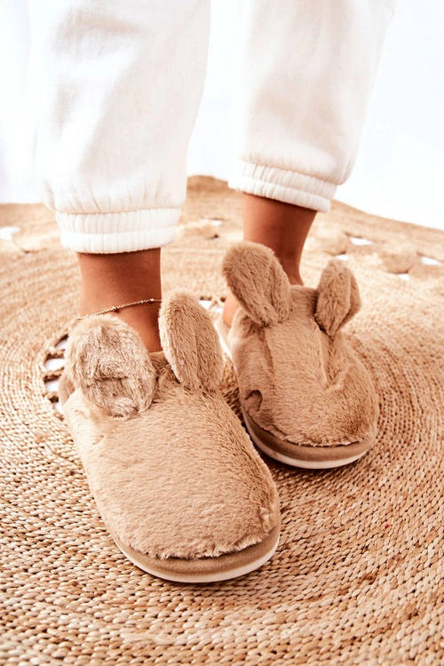 Papcie Futrzane Z Uszami Beżowe Thorpe