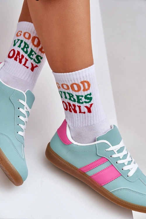 Niskie Sneakersy Damskie Z Eko Skóry Miętowe Nonalorin