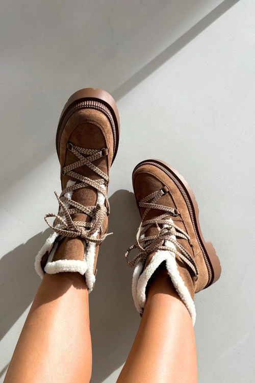 Śniegowce Damskie Z Kożuszkiem Camel Irmara