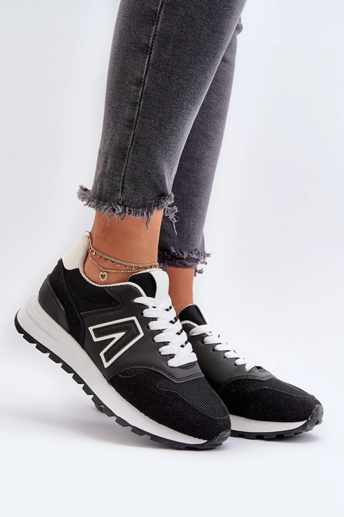 Damskie Sneakersy Buty Sportowe Czarne Daisee