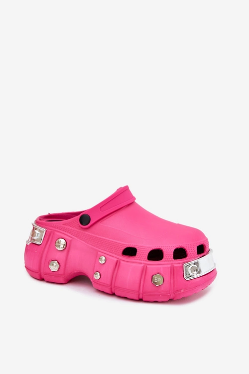 Klapki Damskie Na Masywnej Platformie Fuksja Korina