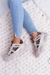 Sportowe Damskie Buty W Panterkę Beżowe Thai