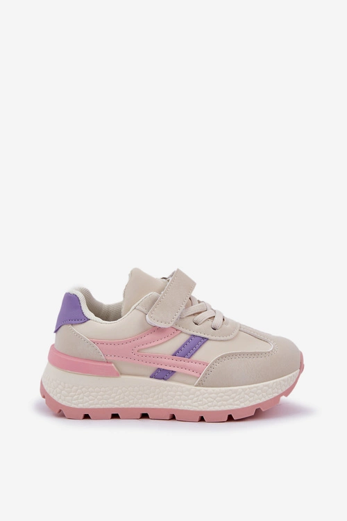 Sneakersy Dziecięce Na Rzep Różowe Savilia